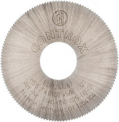 Controx - 2" Diam x 0.01" Blade Thickness x 5/8" Arbor Hole Diam, 132 Tooth Slitting and Slotting Saw - Arbor Connection, Right Hand, Uncoated, High Speed Steel, Concave Ground - Exact Tool & Supply