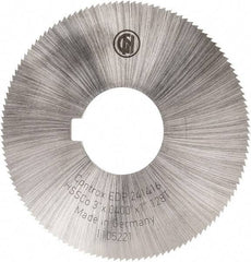 Controx - 3" Diam x 0.04" Blade Thickness x 1" Arbor Hole Diam, 128 Tooth Slitting and Slotting Saw - Arbor Connection, Right Hand, Uncoated, Cobalt, Concave Ground, Contains Keyway - Exact Tool & Supply