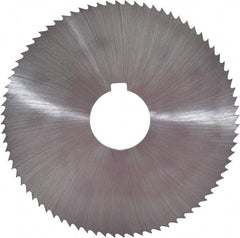Controx - 4" Diam x 0.0781" Blade Thickness x 1" Arbor Hole Diam, 80 Tooth Slitting and Slotting Saw - Arbor Connection, Right Hand, Uncoated, Cobalt, Concave Ground, Contains Keyway - Exact Tool & Supply