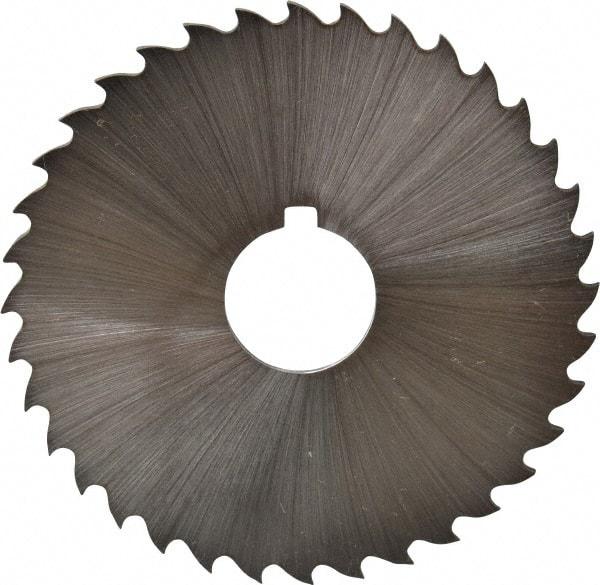 Controx - 2-1/2" Diam x 1/16" Blade Thickness x 5/8" Arbor Hole Diam, 36 Tooth Slitting and Slotting Saw - Arbor Connection, Right Hand, Uncoated, Cobalt, 15° Rake, Concave Ground, Contains Keyway - Exact Tool & Supply
