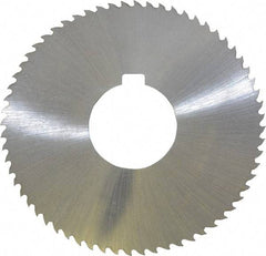 Controx - 3" Diam x 0.04" Blade Thickness x 1" Arbor Hole Diam, 64 Tooth Slitting and Slotting Saw - Arbor Connection, Right Hand, Uncoated, Cobalt, 15° Rake, Concave Ground, Contains Keyway - Exact Tool & Supply
