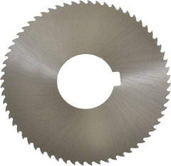 Controx - 3" Diam x 0.0469" Blade Thickness x 1" Arbor Hole Diam, 64 Tooth Slitting and Slotting Saw - Arbor Connection, Right Hand, Uncoated, Cobalt, 15° Rake, Concave Ground, Contains Keyway - Exact Tool & Supply