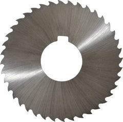 Controx - 3" Diam x 0.0938" Blade Thickness x 1" Arbor Hole Diam, 40 Tooth Slitting and Slotting Saw - Arbor Connection, Right Hand, Uncoated, Cobalt, 15° Rake, Concave Ground, Contains Keyway - Exact Tool & Supply