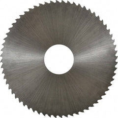 Controx - 4" Diam x 0.02" Blade Thickness x 1" Arbor Hole Diam, 64 Tooth Slitting and Slotting Saw - Arbor Connection, Right Hand, Uncoated, Cobalt, 15° Rake, Concave Ground - Exact Tool & Supply