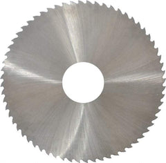 Controx - 4" Diam x 0.025" Blade Thickness x 1" Arbor Hole Diam, 64 Tooth Slitting and Slotting Saw - Arbor Connection, Right Hand, Uncoated, Cobalt, 15° Rake, Concave Ground - Exact Tool & Supply