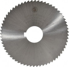 Controx - 4" Diam x 0.0313" Blade Thickness x 1" Arbor Hole Diam, 64 Tooth Slitting and Slotting Saw - Arbor Connection, Right Hand, Uncoated, Cobalt, 15° Rake, Concave Ground - Exact Tool & Supply