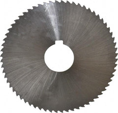 Controx - 4" Diam x 0.04" Blade Thickness x 1" Arbor Hole Diam, 64 Tooth Slitting and Slotting Saw - Arbor Connection, Right Hand, Uncoated, Cobalt, 15° Rake, Concave Ground, Contains Keyway - Exact Tool & Supply
