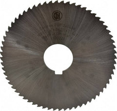 Controx - 4" Diam x 1/16" Blade Thickness x 1" Arbor Hole Diam, 64 Tooth Slitting and Slotting Saw - Arbor Connection, Right Hand, Uncoated, Cobalt, 15° Rake, Concave Ground, Contains Keyway - Exact Tool & Supply