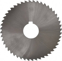 Controx - 4" Diam x 0.0781" Blade Thickness x 1" Arbor Hole Diam, 48 Tooth Slitting and Slotting Saw - Arbor Connection, Right Hand, Uncoated, Cobalt, 15° Rake, Concave Ground, Contains Keyway - Exact Tool & Supply