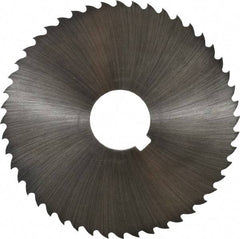Controx - 4" Diam x 0.0938" Blade Thickness x 1" Arbor Hole Diam, 48 Tooth Slitting and Slotting Saw - Arbor Connection, Right Hand, Uncoated, Cobalt, 15° Rake, Concave Ground, Contains Keyway - Exact Tool & Supply