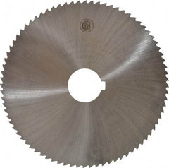 Controx - 5" Diam x 0.04" Blade Thickness x 1" Arbor Hole Diam, 80 Tooth Slitting and Slotting Saw - Arbor Connection, Right Hand, Uncoated, Cobalt, 15° Rake, Concave Ground, Contains Keyway - Exact Tool & Supply