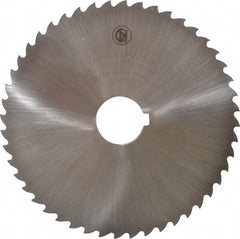 Controx - 5" Diam x 1/8" Blade Thickness x 1" Arbor Hole Diam, 48 Tooth Slitting and Slotting Saw - Arbor Connection, Right Hand, Uncoated, Cobalt, 15° Rake, Concave Ground, Contains Keyway - Exact Tool & Supply