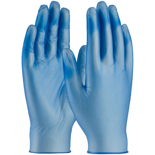 64-V77BPF/S Disposable Gloves - Ambi-Dex Disposable HD Vinyl - Blue 5 mil Powder Free - Industrial Grade - Exact Tool & Supply