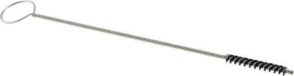 Brush Research Mfg. - 1-1/2" Long x 3/16" Diam Nylon Spiral Brush - 8" OAL, 0.005" Filament Diam, 0.097" Shank Diam - Exact Tool & Supply