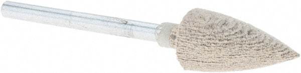 Rex Cut Product - 3/8" Head Diam x 3/4" Thickness, B52, Pointed End, Aluminum Oxide Mounted Point - White, Fine Grade, 120 Grit - Exact Tool & Supply