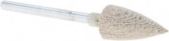 Rex Cut Product - 3/8" Head Diam x 3/4" Thickness, B52, Pointed End, Aluminum Oxide Mounted Point - White, Fine Grade, 120 Grit - Exact Tool & Supply