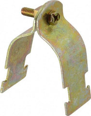 Cooper B-Line - 1-1/4" Pipe, 14 Gauge Framing Channel & Strut Mounted Clamp - Zinc Dichromate, Rigid Conduit - Exact Tool & Supply