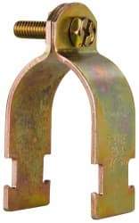 Cooper B-Line - 1-1/2" Pipe, 12 Gauge Framing Channel & Strut Mounted Clamp - Zinc Dichromate, Rigid Conduit - Exact Tool & Supply