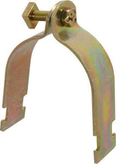 Cooper B-Line - 2-1/2" Pipe, 12 Gauge Framing Channel & Strut Mounted Clamp - Zinc Dichromate, Rigid Conduit - Exact Tool & Supply