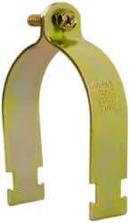 Cooper B-Line - 3" Pipe, 1/8 Gauge Framing Channel & Strut Mounted Clamp - Zinc Dichromate, Rigid Conduit - Exact Tool & Supply