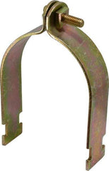 Cooper B-Line - 3-1/2" Pipe, 1/8 Gauge Framing Channel & Strut Mounted Clamp - Zinc Dichromate, Rigid Conduit - Exact Tool & Supply