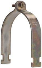 Cooper B-Line - 4" Pipe, 1/8 Gauge Framing Channel & Strut Mounted Clamp - Zinc Dichromate, Rigid Conduit - Exact Tool & Supply