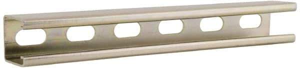 Cooper B-Line - 10' Long x 1-5/8" Wide x 1-5/8" High, 12 Gauge, Carbon Steel, Half Slot Framing Channel & Strut - 0.105" Thick, Dichromate - Exact Tool & Supply