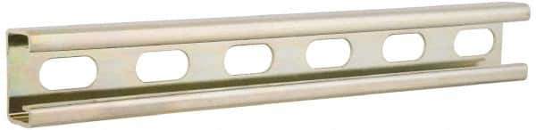 Cooper B-Line - 10' Long x 1-5/8" Wide x 13/16" High, 14 Gauge, Carbon Steel, Half Slot Framing Channel & Strut - 0.075" Thick, Dichromate - Exact Tool & Supply