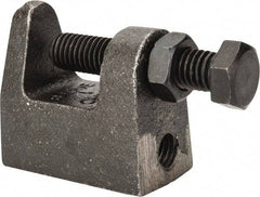 Cooper B-Line - 1-1/4" Max Flange Thickness, 1/2" Rod Wide Jaw Top Beam Clamp - 700 Lb Capacity, Malleable Iron - Exact Tool & Supply
