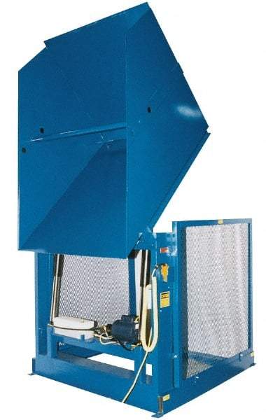 Vestil - 4,000 Lb Load Capacity, Steel Box Dumper - 66" Wide x 68" Long x 65" High, Blue - Exact Tool & Supply