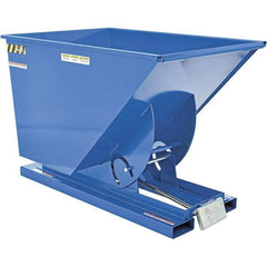 Vestil - 6,000 Lb Load Capacity, 1 Cu Yd, Steel Self-Dumping Hopper - 41-1/4" Wide x 61" Long x 43" High, Powder Coat Blue - Exact Tool & Supply