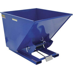 Vestil - 6,000 Lb Load Capacity, 2 Cu Yd, Steel Self-Dumping Hopper - 56-1/4" Wide x 69" Long x 52" High, Powder Coat Blue - Exact Tool & Supply