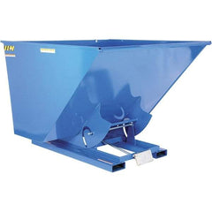 Vestil - 6,000 Lb Load Capacity, 2.5 Cu Yd, Steel Self-Dumping Hopper - 69-1/4" Wide x 69" Long x 52" High, Powder Coat Blue - Exact Tool & Supply