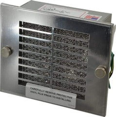 Cooper B-Line - 105 CFM, 3,000 RPM, Enclosure Cooling Fan Package - 7-3/8 Inch Wide x 2-3/8 Inch Deep x 6-1/8 Inch High, 15 W, 115 VAC, Stainless Steel Grill, Steel Enclosure - Exact Tool & Supply
