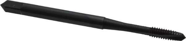 OSG - #5-40 UNC, 2 Flute, Oxide Finish, Vanadium High Speed Steel Spiral Point Tap - Plug Chamfer, Right Hand Thread, 1-15/16" OAL, 5/8" Thread Length, 0.141" Shank Diam, 2B/3B Class of Fit, Series 280 - Exact Tool & Supply
