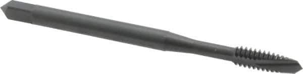 OSG - #6-32 UNC, 2 Flute, Oxide Finish, Vanadium High Speed Steel Spiral Point Tap - Plug Chamfer, Right Hand Thread, 2" OAL, 11/16" Thread Length, 0.141" Shank Diam, Series 280 - Exact Tool & Supply