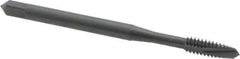 OSG - #6-32 UNC, 2 Flute, Oxide Finish, Vanadium High Speed Steel Spiral Point Tap - Plug Chamfer, Right Hand Thread, 2" OAL, 11/16" Thread Length, 0.141" Shank Diam, Series 280 - Exact Tool & Supply