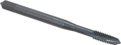 OSG - #8-32 UNC, 3 Flute, Oxide Finish, Vanadium High Speed Steel Spiral Point Tap - Plug Chamfer, Right Hand Thread, 2-1/8" OAL, 3/4" Thread Length, 0.168" Shank Diam, 3B Class of Fit, Series 280 - Exact Tool & Supply