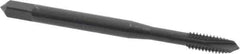 OSG - #8-32 UNC, 3 Flute, Oxide Finish, Vanadium High Speed Steel Spiral Point Tap - Plug Chamfer, Right Hand Thread, 2-1/8" OAL, 3/4" Thread Length, 0.168" Shank Diam, Series 280 - Exact Tool & Supply