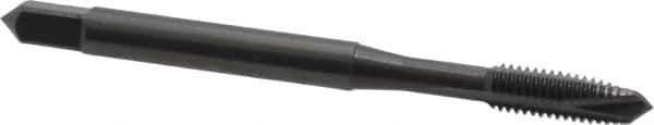 OSG - #10-32 UNF, 3 Flute, Oxide Finish, Vanadium High Speed Steel Spiral Point Tap - Plug Chamfer, Right Hand Thread, 2-3/8" OAL, 7/8" Thread Length, 0.194" Shank Diam, 2B Class of Fit, Series 280 - Exact Tool & Supply
