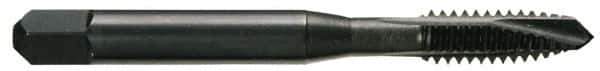 OSG - 1/2-20 UNF, 3 Flute, TiCN Finish, Vanadium High Speed Steel Spiral Point Tap - Plug Chamfer, Right Hand Thread, 3-3/8" OAL, 1-21/32" Thread Length, 0.367" Shank Diam, 3B Class of Fit - Exact Tool & Supply