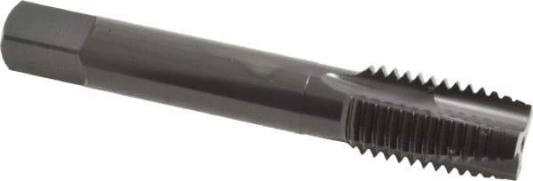 OSG - 3/4-10 UNC, 3 Flute, Oxide Finish, Vanadium High Speed Steel Spiral Point Tap - Plug Chamfer, Right Hand Thread, 4-1/4" OAL, 2" Thread Length, 0.59" Shank Diam, Series 280 - Exact Tool & Supply