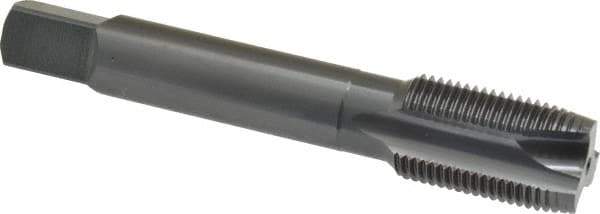 OSG - 3/4-16 UNF, 3 Flute, Oxide Finish, Vanadium High Speed Steel Spiral Point Tap - Plug Chamfer, Right Hand Thread, 4-1/4" OAL, 2" Thread Length, 0.59" Shank Diam, 3B Class of Fit, Series 280 - Exact Tool & Supply