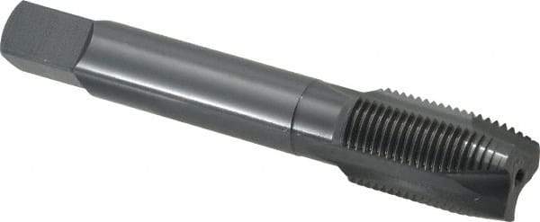 OSG - 3/4-16 UNF, 3 Flute, Oxide Finish, Vanadium High Speed Steel Spiral Point Tap - Plug Chamfer, Right Hand Thread, 4-1/4" OAL, 2" Thread Length, 0.59" Shank Diam, 2B Class of Fit, Series 280 - Exact Tool & Supply