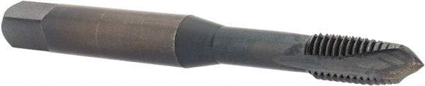 OSG - M7x1.00 Metric Coarse, 3 Flute, Oxide Finish, Vanadium High Speed Steel Spiral Point Tap - Plug Chamfer, Right Hand Thread, 2-23/32" OAL, 1-1/8" Thread Length, 0.318" Shank Diam, Series 289 - Exact Tool & Supply
