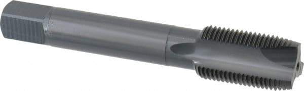 OSG - M18x1.50 Metric Fine, 3 Flute, Oxide Finish, Vanadium High Speed Steel Spiral Point Tap - Plug Chamfer, Right Hand Thread, 4-1/32" OAL, 1-13/16" Thread Length, 0.542" Shank Diam, Series 289 - Exact Tool & Supply