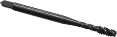 OSG - #6-32 UNC 3 Flute Modified Bottoming Spiral Flute Tap - Vanadium High Speed Steel, Oxide Finish, 2" OAL, Right Hand Flute, Right Hand Thread, Oversize, H7, Series 290 - Exact Tool & Supply