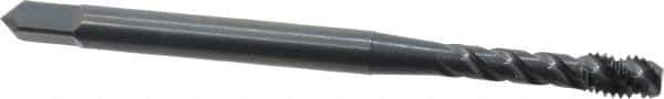 OSG - M3.5x0.60 Metric Coarse 3 Flute 6H Modified Bottoming Spiral Flute Tap - Vanadium High Speed Steel, Oxide Finish, 2" OAL, Right Hand Flute, Right Hand Thread, D4, Series 299 - Exact Tool & Supply