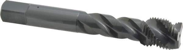 OSG - M16x1.50 Metric Fine 3 Flute Modified Bottoming Spiral Flute Tap - Vanadium High Speed Steel, Oxide Finish, 3-13/16" OAL, Right Hand Flute, Right Hand Thread, D6, Series 299 - Exact Tool & Supply