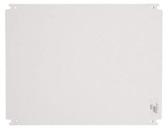 Cooper B-Line - 18" OAW x 18" OAH Powder Coat Finish Electrical Enclosure Nonperforated Panel - 20" x 20" Box, 12 Gauge Steel, Use with 202010-SD/202010-SDW/202012-SD/202012-SDW/20206-FM/20206-SD/20206-SDW/20208-SD/20208-SDW - Exact Tool & Supply